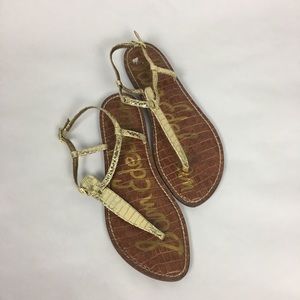 Sam Edelman Gold Thong Sandals